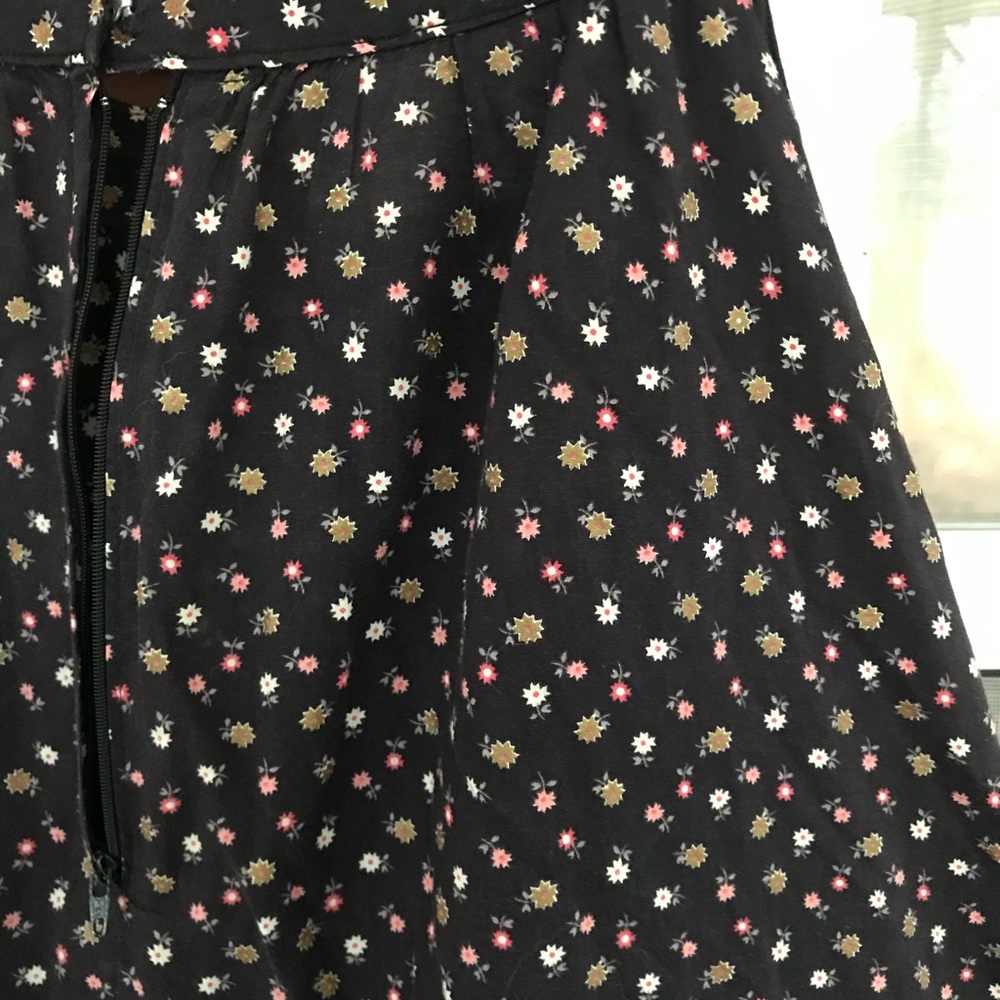 Vtg🎀Gunne Sax Black Calico Skirt Size S Prairie Midi Lace Trim👒🌾(RESERVED) - Picture 12 of 15